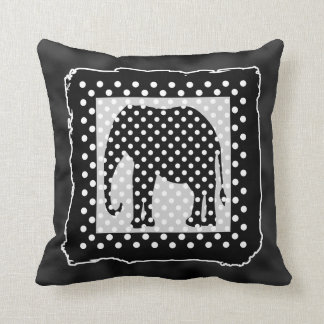 Black and White Elephant, Polka Dots Cushion