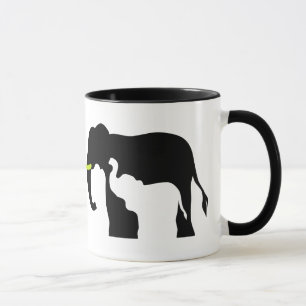 Black and White Elephants Mug