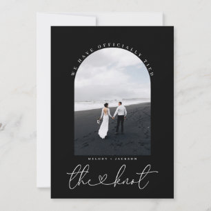 Black and White Elopement Photo Announcement