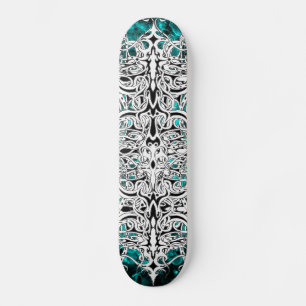Black and White Empire Tribal Design Skateboard