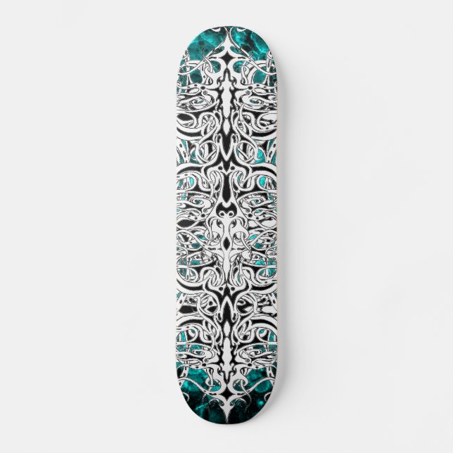 Black and White Empire Tribal Design Skateboard (Front)