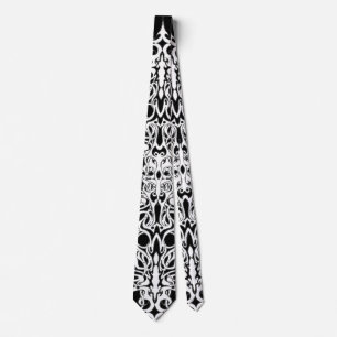 Black and White Empire Tribal Design Tie