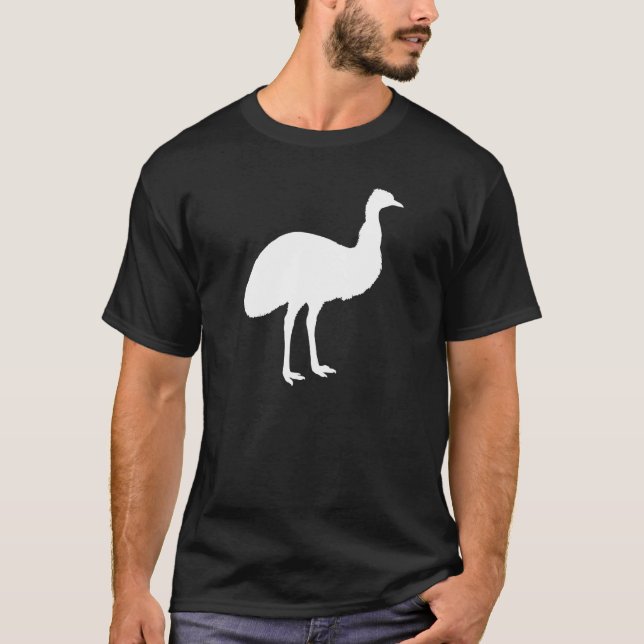 Black and White Emu Silhouette T-Shirt (Front)