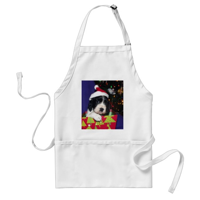 Black and White English Springer Spaniel Christma Standard Apron (Front)
