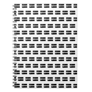 Black and White "Equals" Math Symbol Lino Cut Notebook