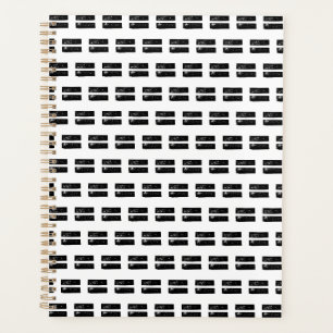 Black and White "Equals" Math Symbol Lino Cut Planner