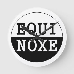 black and white equinox round clock