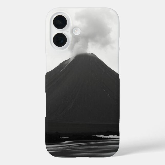 Black and White Erupting Volcano Case-Mate iPhone Case (Back)