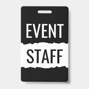 Black And White Event Staff Badges ID Badge
