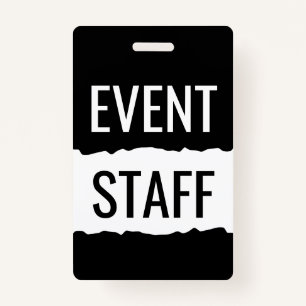 Black And White Event Staff Badges ID Badge
