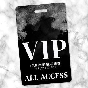 Black And White Event VIP Party ID Badge