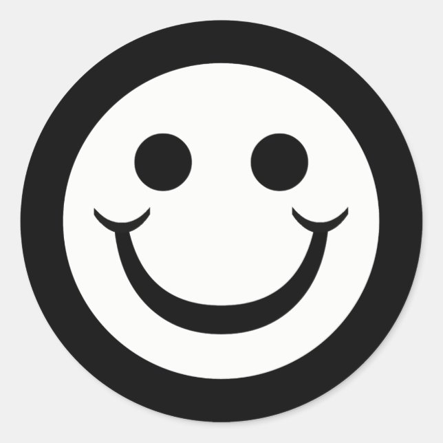 BLACK AND WHITE FACE CLASSIC ROUND STICKER (Front)