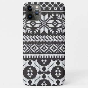 Black And White Fair Isle Knit Sweater iPhone 11 Pro Max Case
