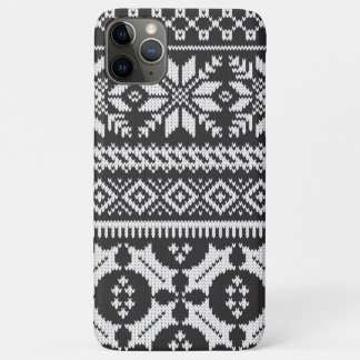 Black And White Fair Isle Knit Sweater iPhone 11 Pro Max Case