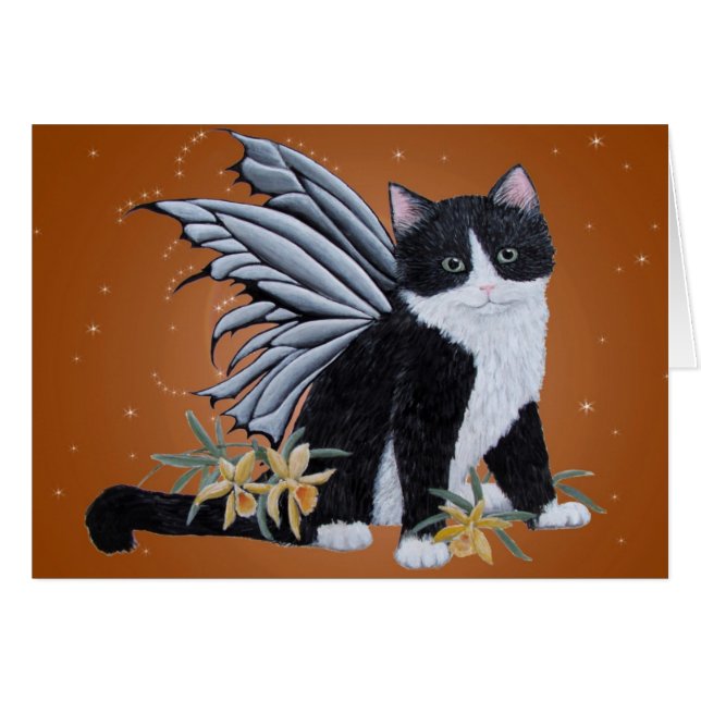 Black and White fairy Kitten (Front Horizontal)