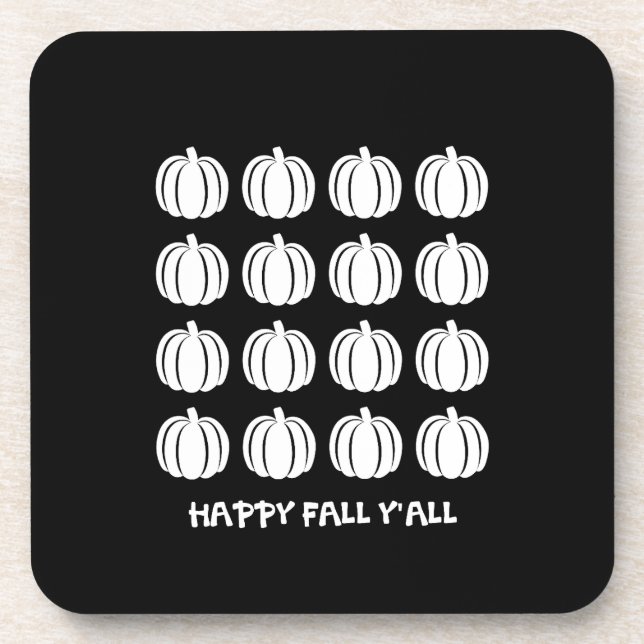 Black and White Fall Decor Pumpkins Coaster (Front)