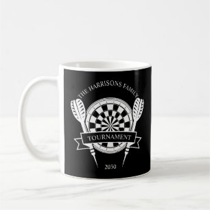 Black and White Family Custom Name Dart Coffee Mug