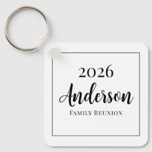 Black and White Family Reunion Modern Keepsake Key Ring