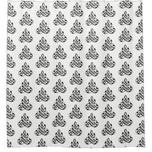 Black and White Fancy Flourish Shower Curtain