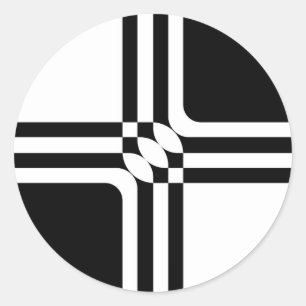 Black and white fantasy classic round sticker