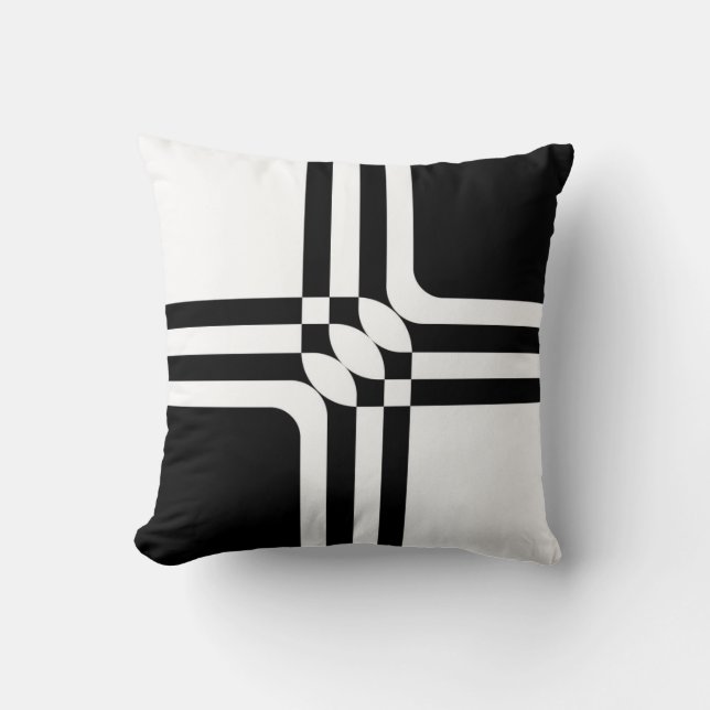 Black and white fantasy cushion (Front)