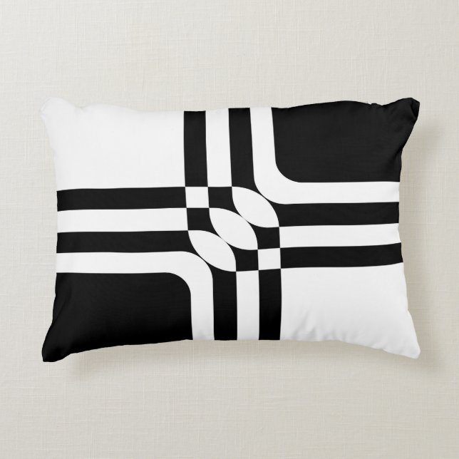 Black and white fantasy decorative cushion (Front)