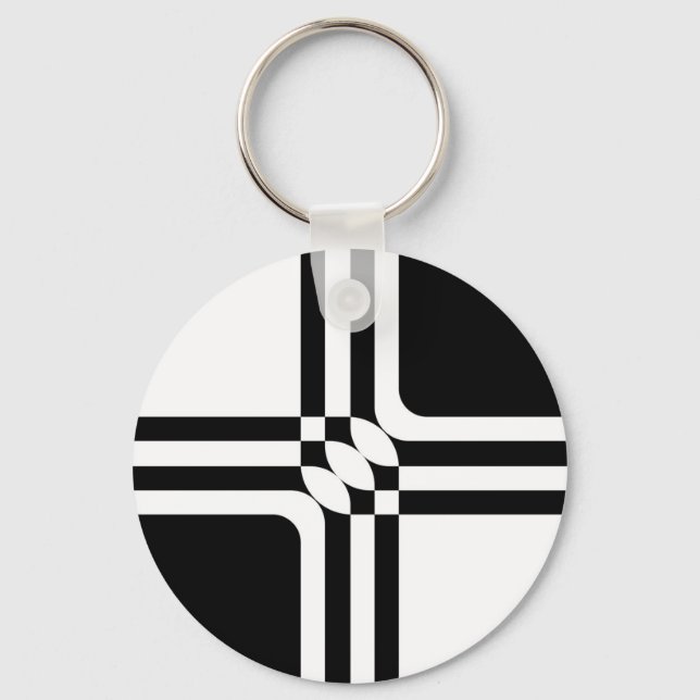 Black and white fantasy key ring (Front)