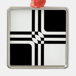 Black and white fantasy metal ornament