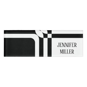 Black and white fantasy name tag