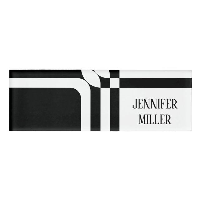 Black and white fantasy name tag (Front)
