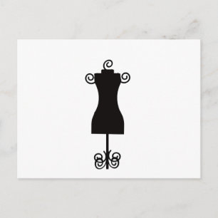 Black and White Fashion Dress Mannequin Postcard