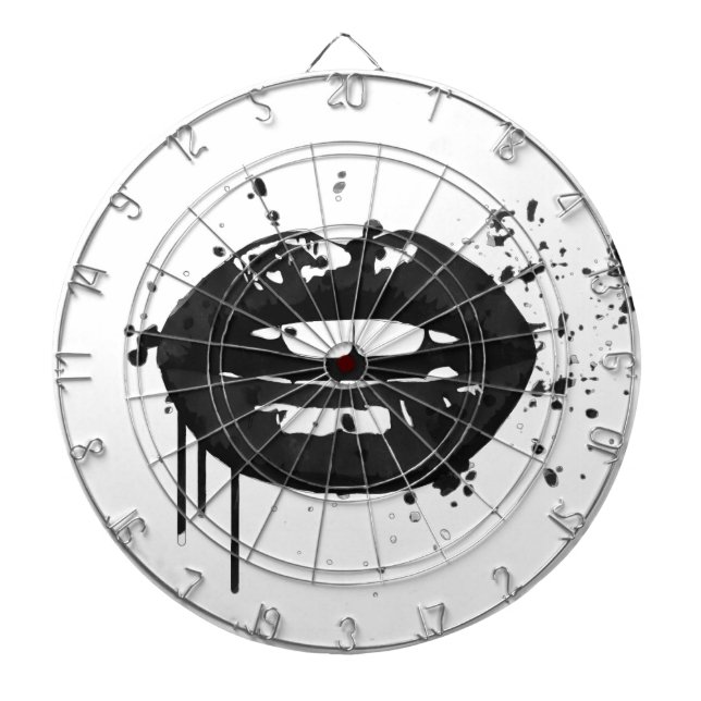 Black and white fashion glamour lips illustration dartboard (Front)