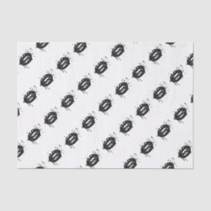 Black and white fashion lips gift wrapping tissue paper