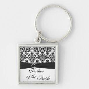 Black and White Father of the Bride Keychain