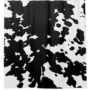 Black and White Faux Cowhide Cowboy Shower Curtain