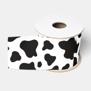 Black and white Faux Cowhide Grosgrain Ribbon