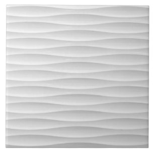 Black and White Faux Striped Textile Ceramic Tile
