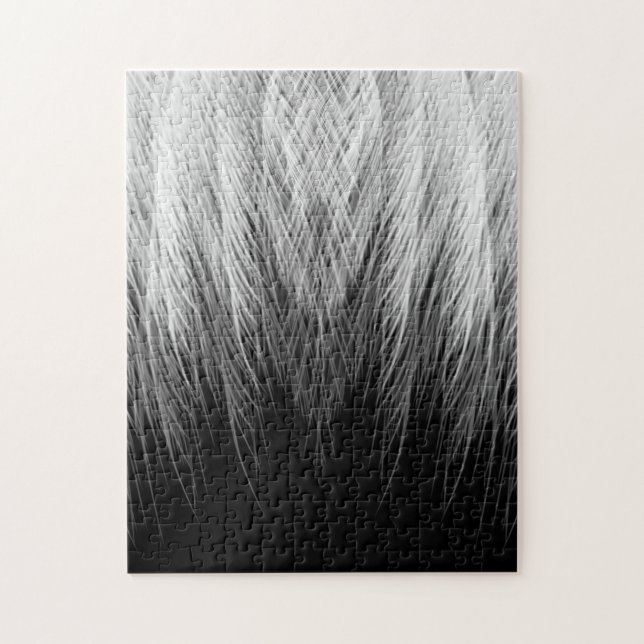 Black and White Feather Puzzle (Vertical)