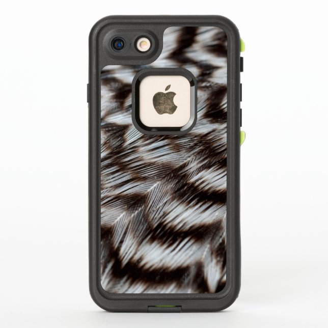 Black and White Feathers in Detail LifeProof iPhone Case (Back)