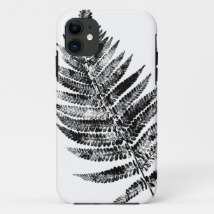 Black and White Fern Leaf Print iPhone 11 Case