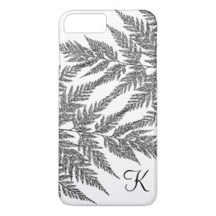Black and White Fern Silhouette Monogram iPhone 8 Plus/7 Plus Case
