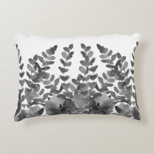Black and White Ferns Decorative Cushion