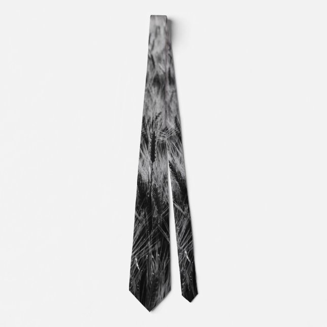 Black and White Field of Wheat Tie (Front)