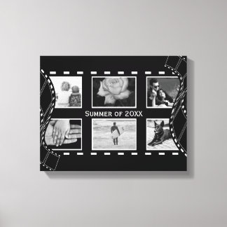 Black and White Film Reel Custom Photo Canvas Print