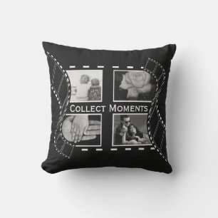 Black and White Film Reel Custom Photo Cushion