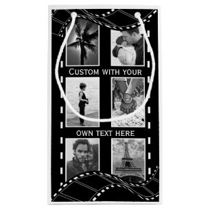 Black and White Film Reel Custom Photo Small Gift Bag