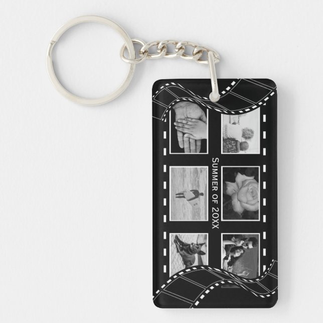 Black and White Film Reel Key Ring (Front)