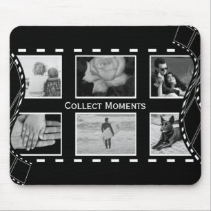 Black and White Film Reel Mouse Pad