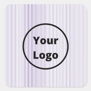 Black and white fine stripes square sticker