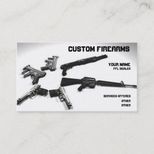 Black and White firearms ffl dealer Business card